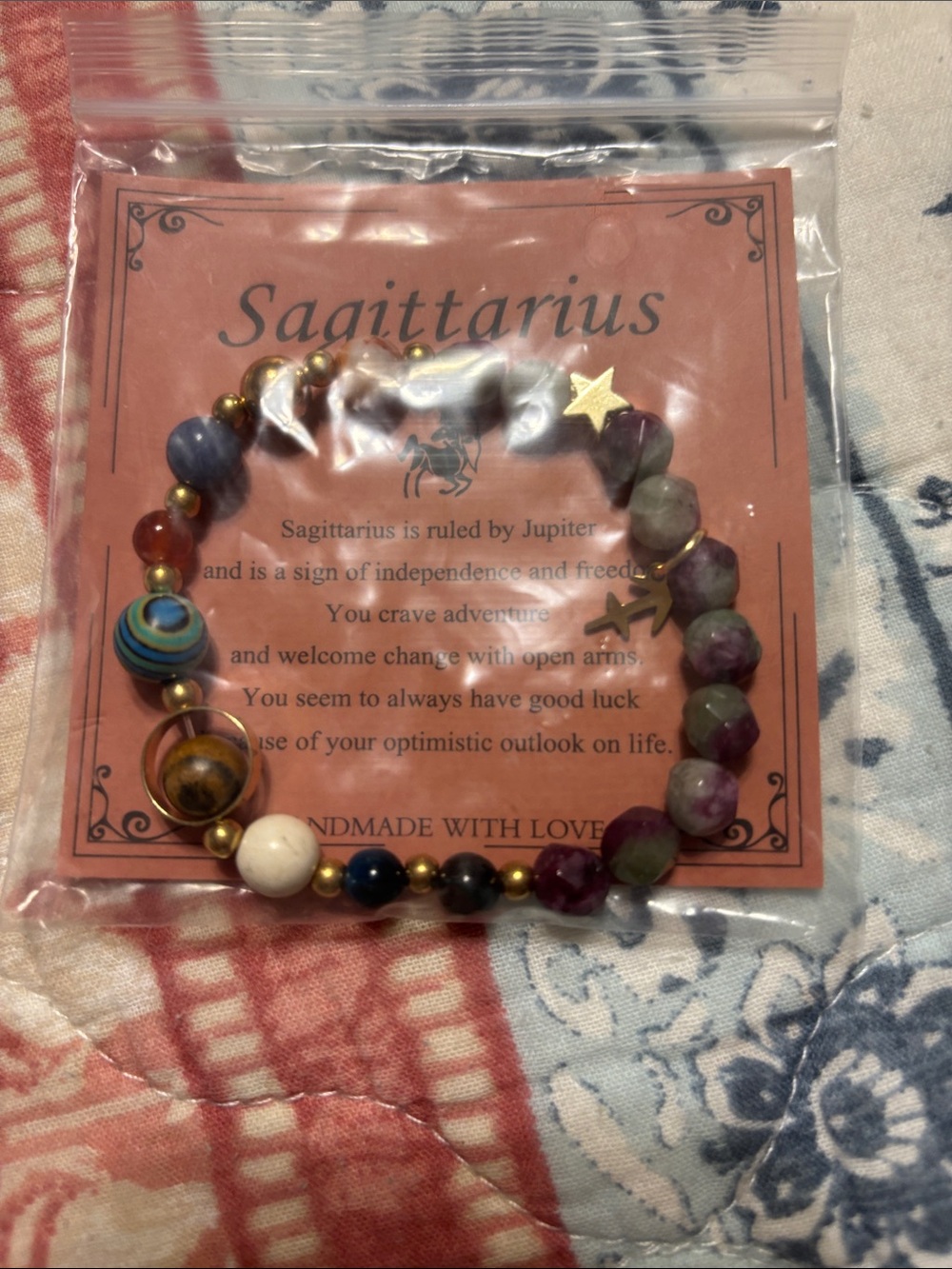 Sagittarius Zodiac Beaded Bracelet in Multicolor